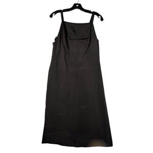 Escada Black Silk Rhinestone Strap Draped Back Cocktail Dress Size 36